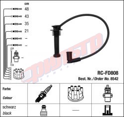 Провода зажигания NGK   RC-FD808