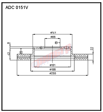 Диск тормозной передний Allied Nippon Толщина-22мм/минимальная-20мм  ADC0151V